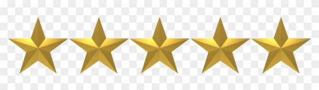5 Star Rating - 5 Golden Stars Png
