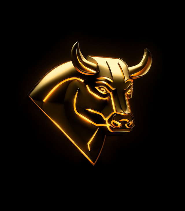 a golden bull icon for logo making - A.I generated