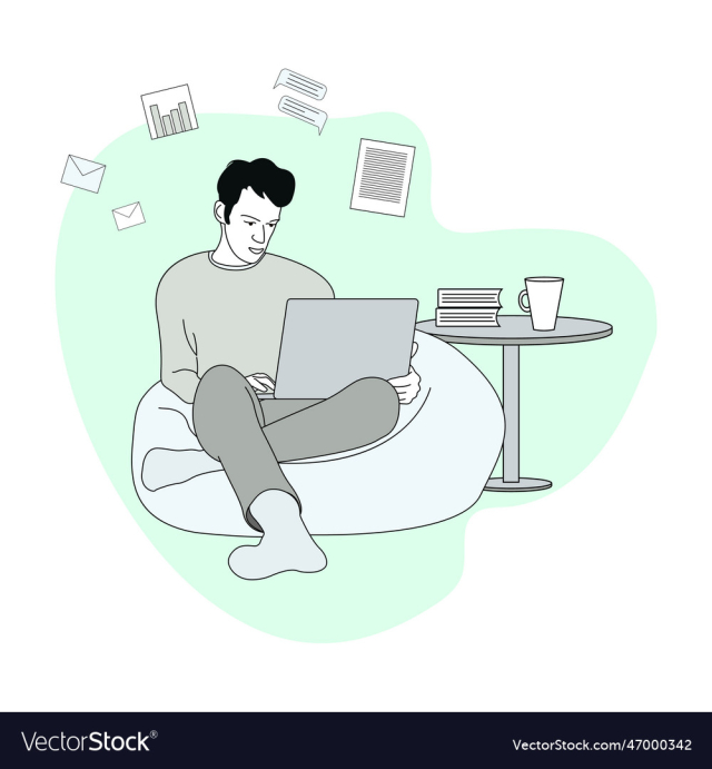 a man works at a computer