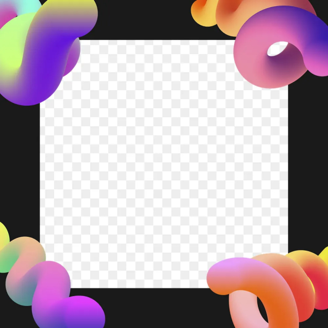Abstract black png frame, colorful | Free PNG Sticker - rawpixel