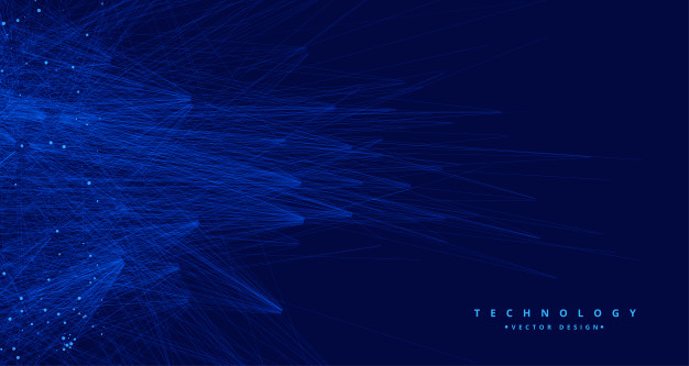 Abstract blue tachnology big data ai background Free Vector
