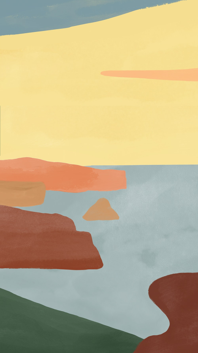 Abstract landscape mobile wallpaper watercolor | Free Vector - rawpixel