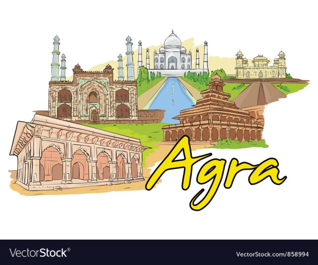 Agra doodles vector image
