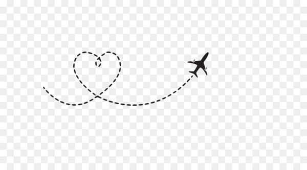 Airplane Flight Aircraft Clip art - Heart-shaped airplane route