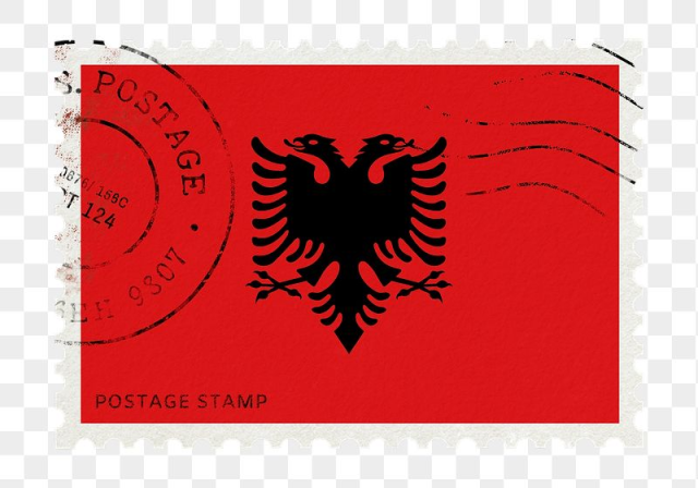 Albania flag png post stamp | Free PNG - rawpixel
