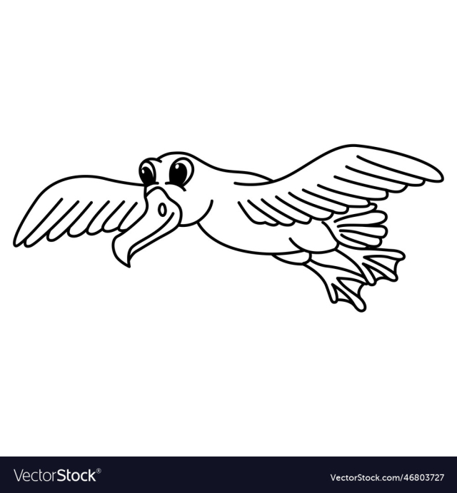 albatross cartoon coloring page for kids