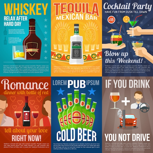 Alcohol Mini Poster Set