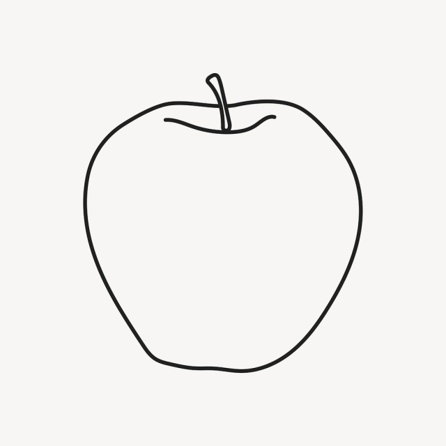 Apple clipart, fruit doodle line | Free Vector Illustration - rawpixel
