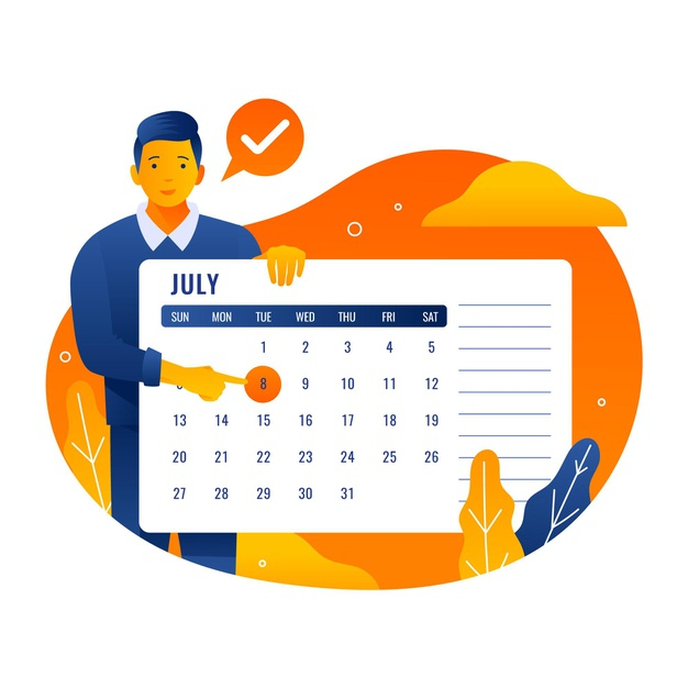 Appointment booking with calendar Free Vector