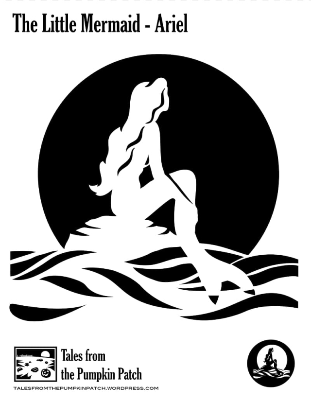 free-ariel-the-prince-jack-o-lantern-pumpkin-stencil-mermaid-stencil-transparent-background-png-clipart-nohat-cc