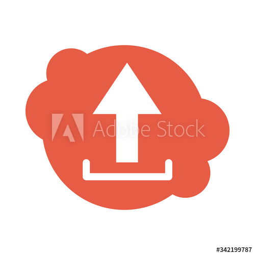 arrow upload sign block style icon
