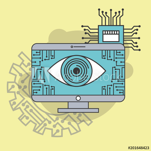 artificial intelligence computer processor circuit technology vector illustration