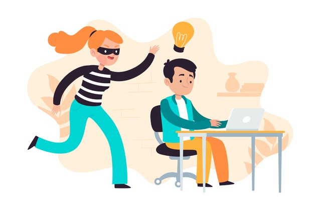 Artistic illustration with plagiarism concept Free Vector