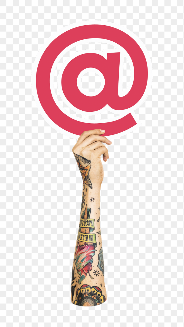 At sign png hand holding | Free PNG - rawpixel