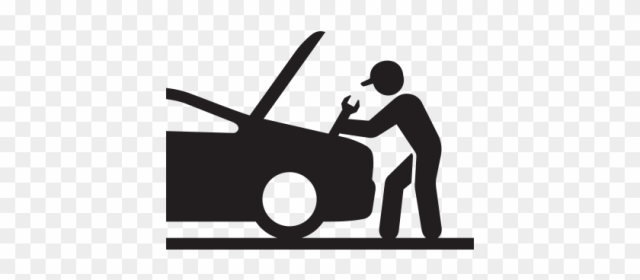 Auto Repair Service Black Icons Set - Car Service Center Icon