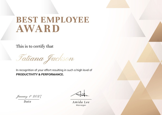 Award certificate template, gold modern | Free PSD Template - rawpixel