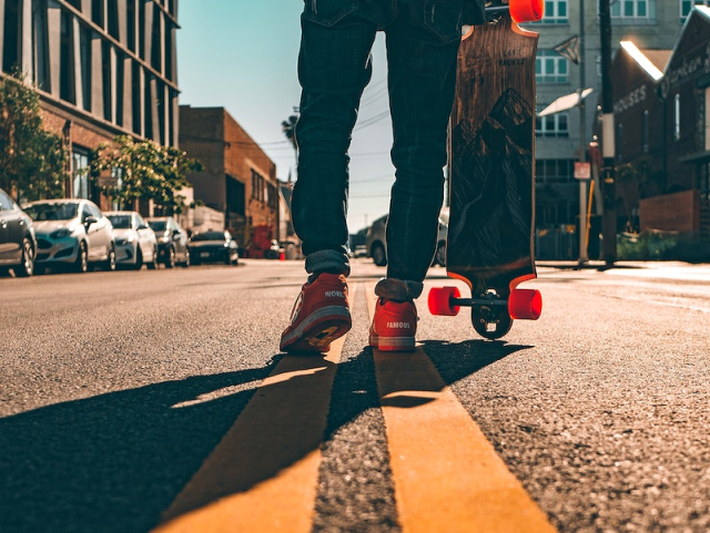 Back view of a longboarder | Free Photo - rawpixel