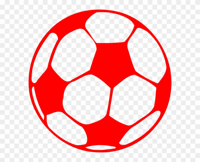 Ball Clipart Red And White - Red Soccer Ball Png