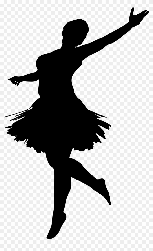 Ballerina Silhouette - Dancing Girl Vector Png