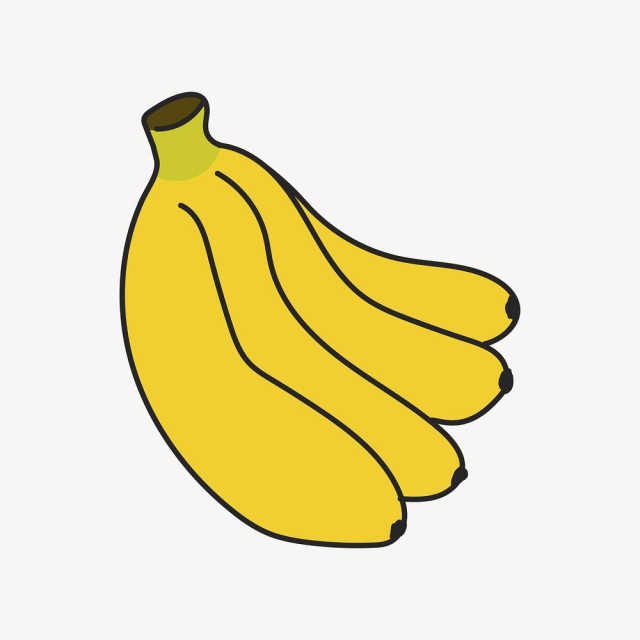 Banana clipart, fruit, colorful cute | Free Vector Illustration - rawpixel