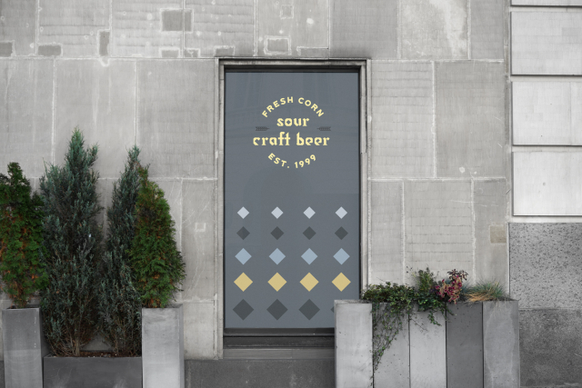 Bar Window PSD Mockup fresh sour corn craft beer st. 1999 
