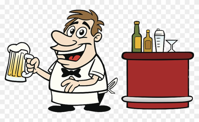Bartender Cartoon Clip Art - Bartender Cartoon Clip Art