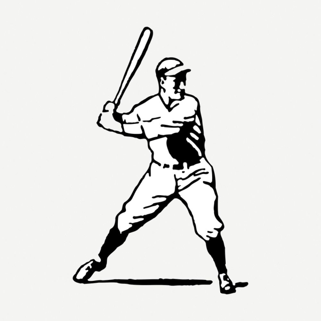 Baseball player drawing, vintage sport | Free PSD - rawpixel