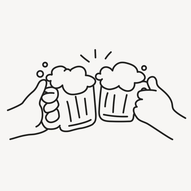 Beers cheering doodle clipart, celebration | Free PSD Illustration - rawpixel