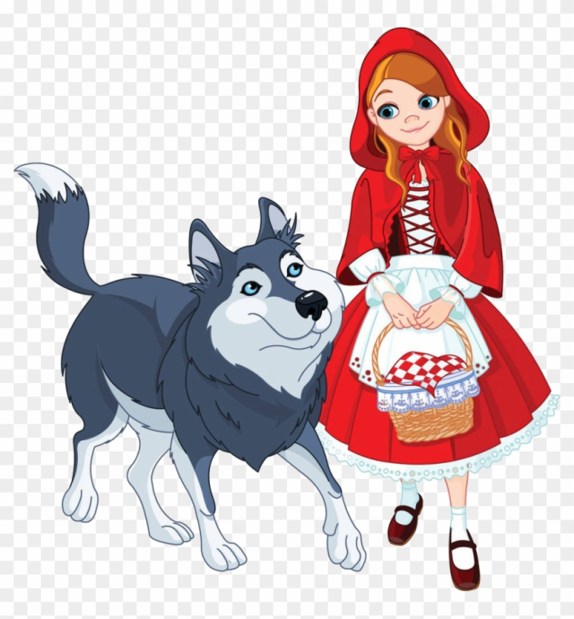 Big Bad Wolf Little Red Riding Hood Clip Art - Little Red Riding Hood And The Wolf