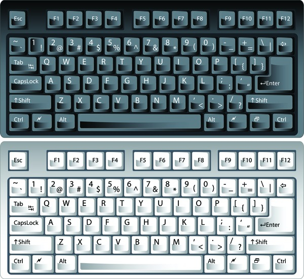 Free: black and white vector pc keyboard - nohat.cc