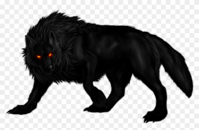 Black Big Bad Wolf Clipart - Cool Black Wolf With Red Eyes