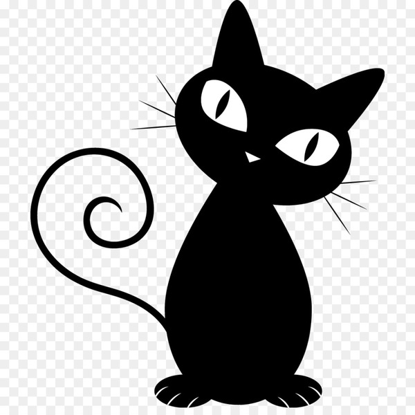 Black cat Drawing Silhouette - Cat