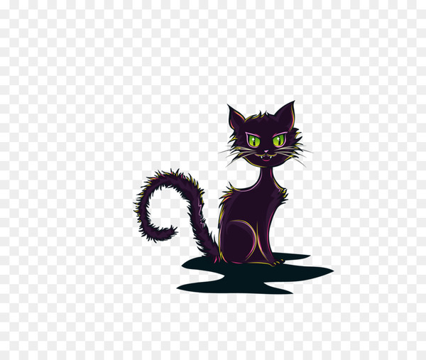 Black cat Kitten Whiskers - cat