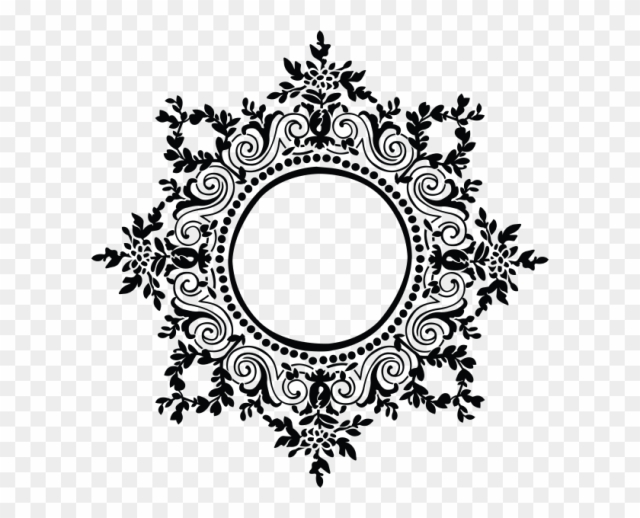 Black Filigree Frame - Wedding Digital Invitation Black And White
