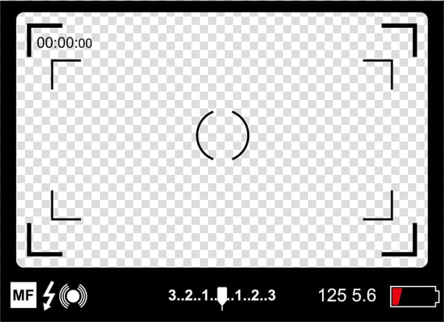 Black frame illustration, Viewfinder Movie camera, Camera screen transparent background PNG clipart