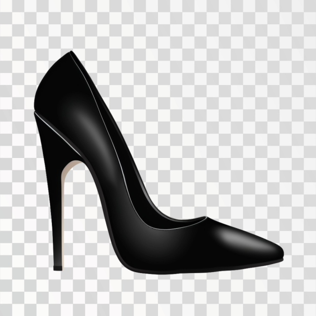 Black High Heel PNG transparent background