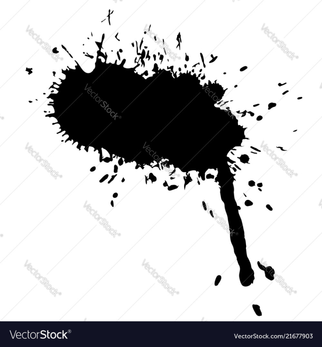 Black ink blot vector image