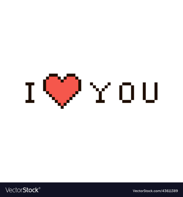 black inscription i love you with red heart shape