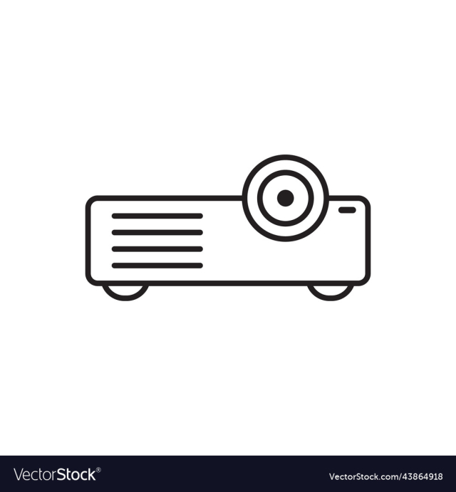 black projector line icon