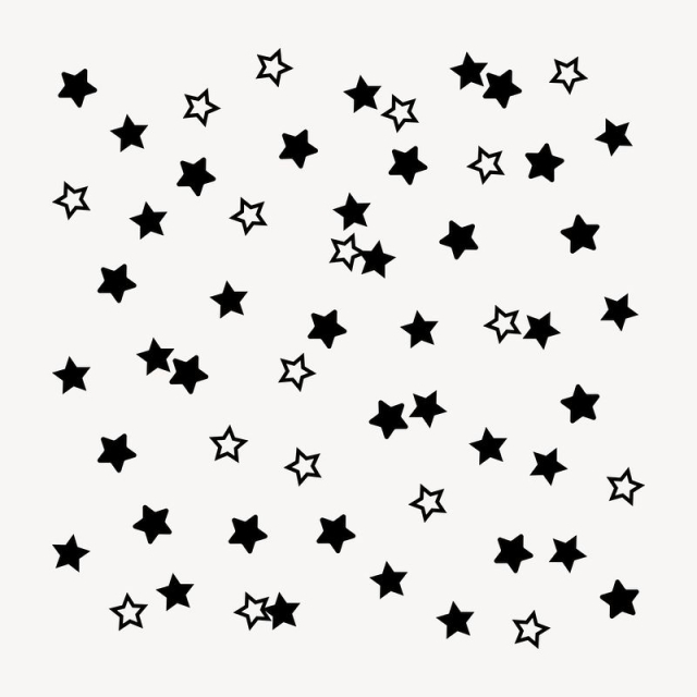 Black stars sticker, flat shape | Free PSD - rawpixel