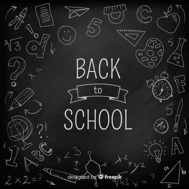 Blackboard back to school background Free Vector