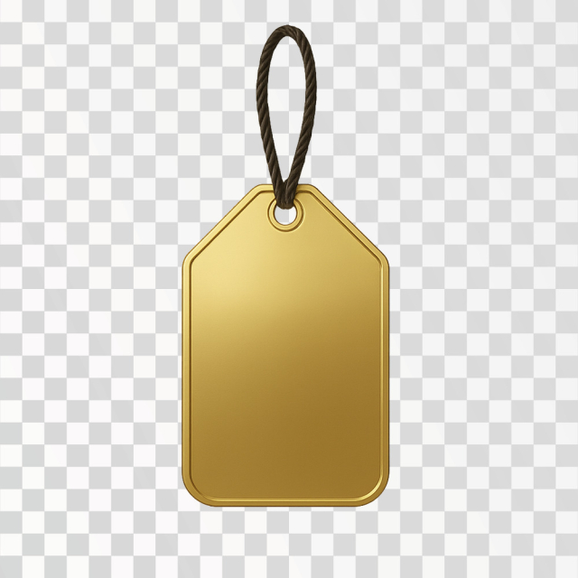 Blank Golden Price Tag with String