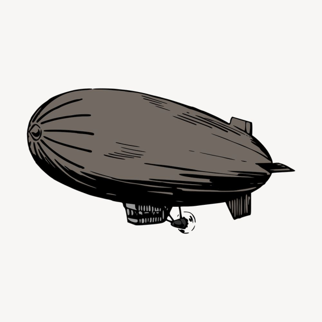 Blimp clipart, vintage balloon illustration | Free Vector - rawpixel