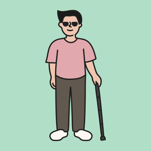 Blind man clipart, person illustration | Free PSD - rawpixel