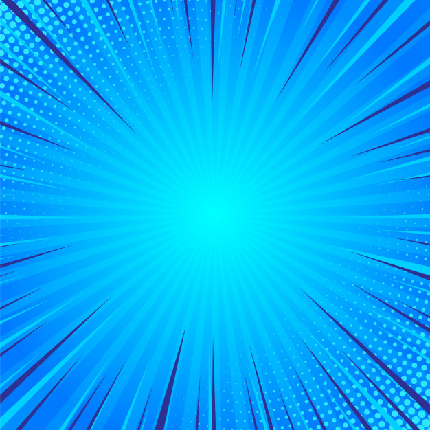 Blue comics pop art background Free Vector