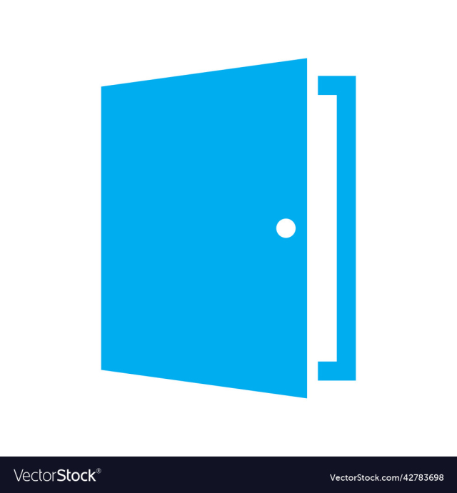blue door solid icon