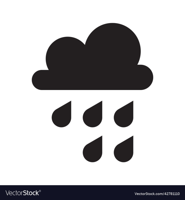 blue rain solid icon or logo