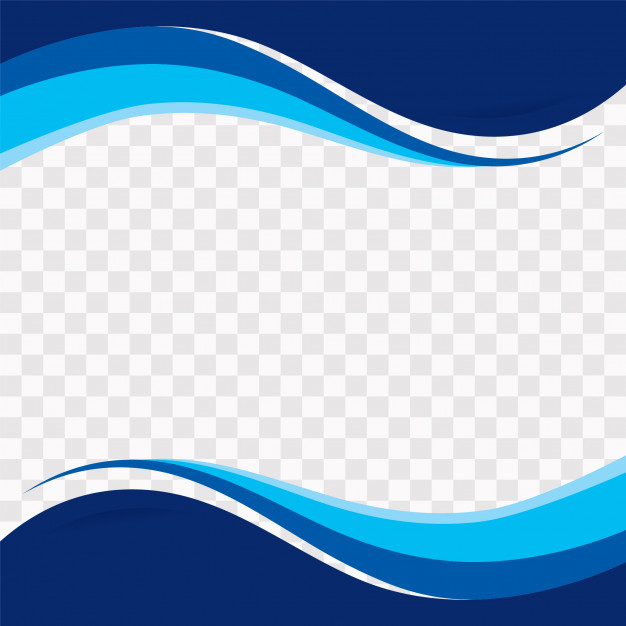 Blue wavy shapes on transparent background Free Vector
