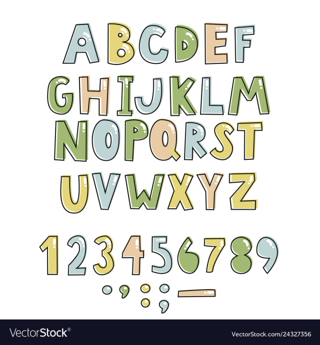 bold handwritten childish font simple colorful