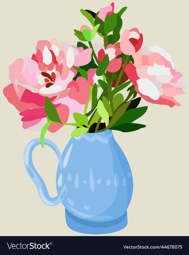 bright of peony bouquet in light